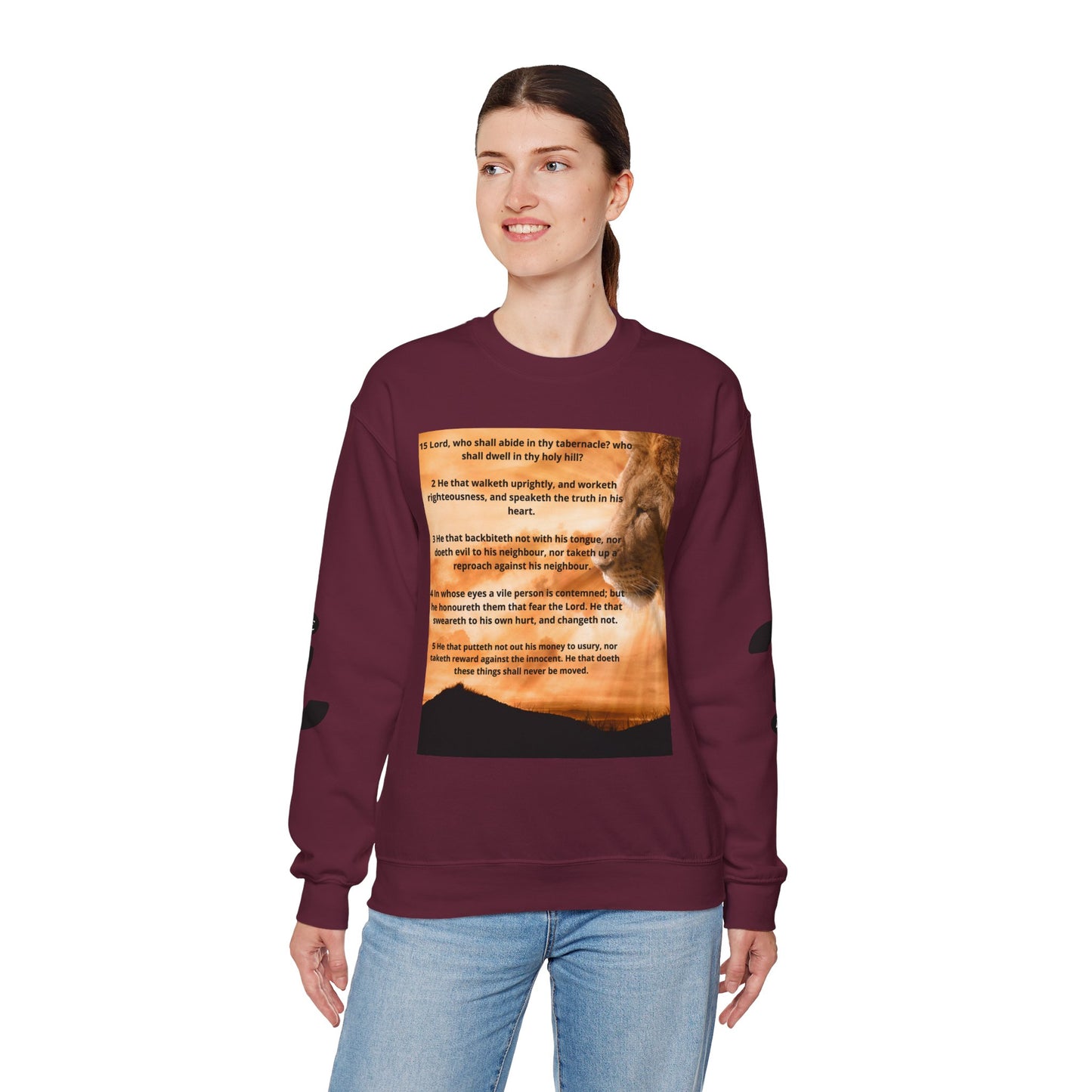 PSALM 15 Lion Crewneck Sweatshirt, Motivational Top for Animal Lovers, Gift Idea for Birthdays, Cozy Apparel for Everyday [...]
