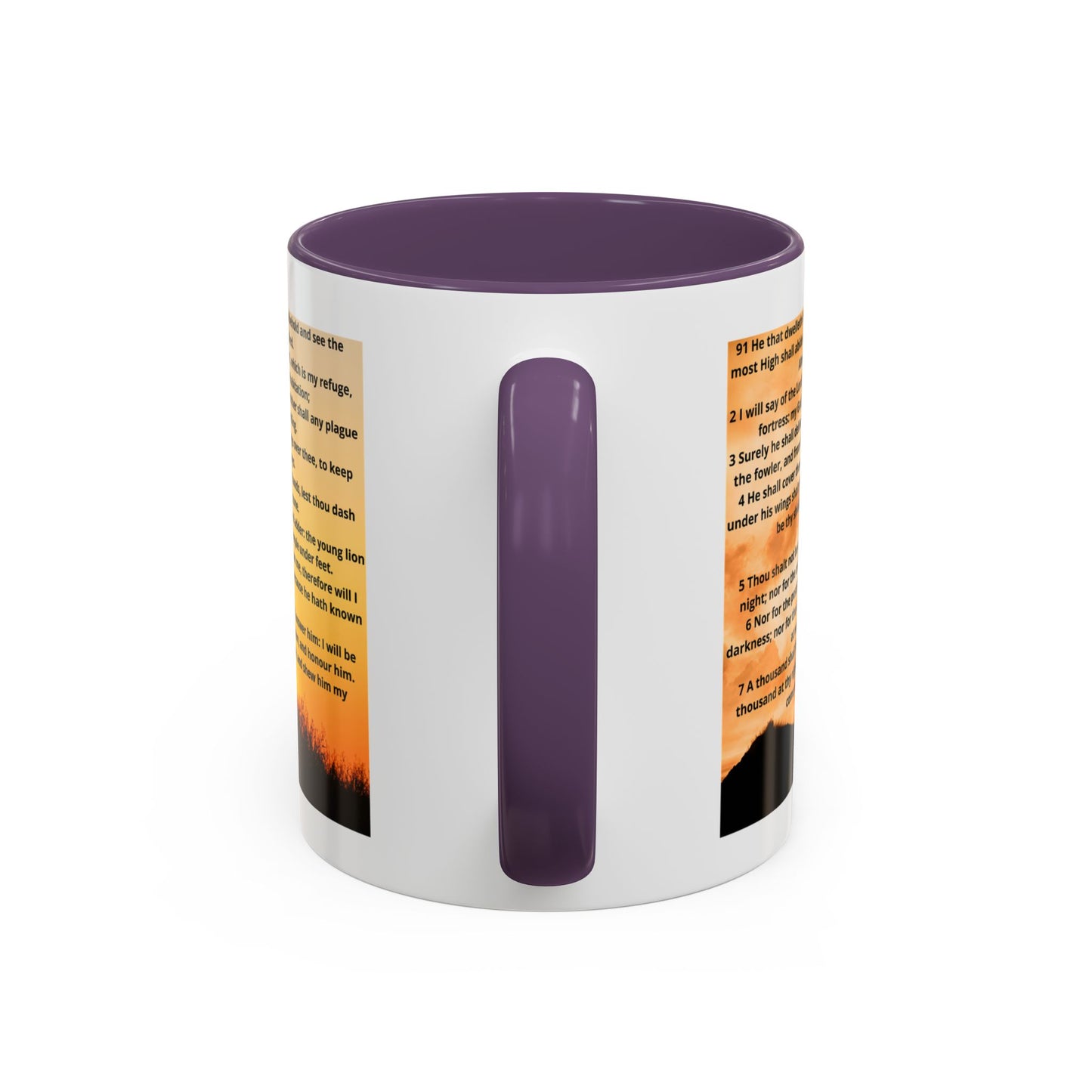 PSALM 91 Inspirational Lion Accent Coffee Mug | Motivational Gift, Scripture Mug, Unique Home Decor, Faith-Based Coffee Cup, Lion Design