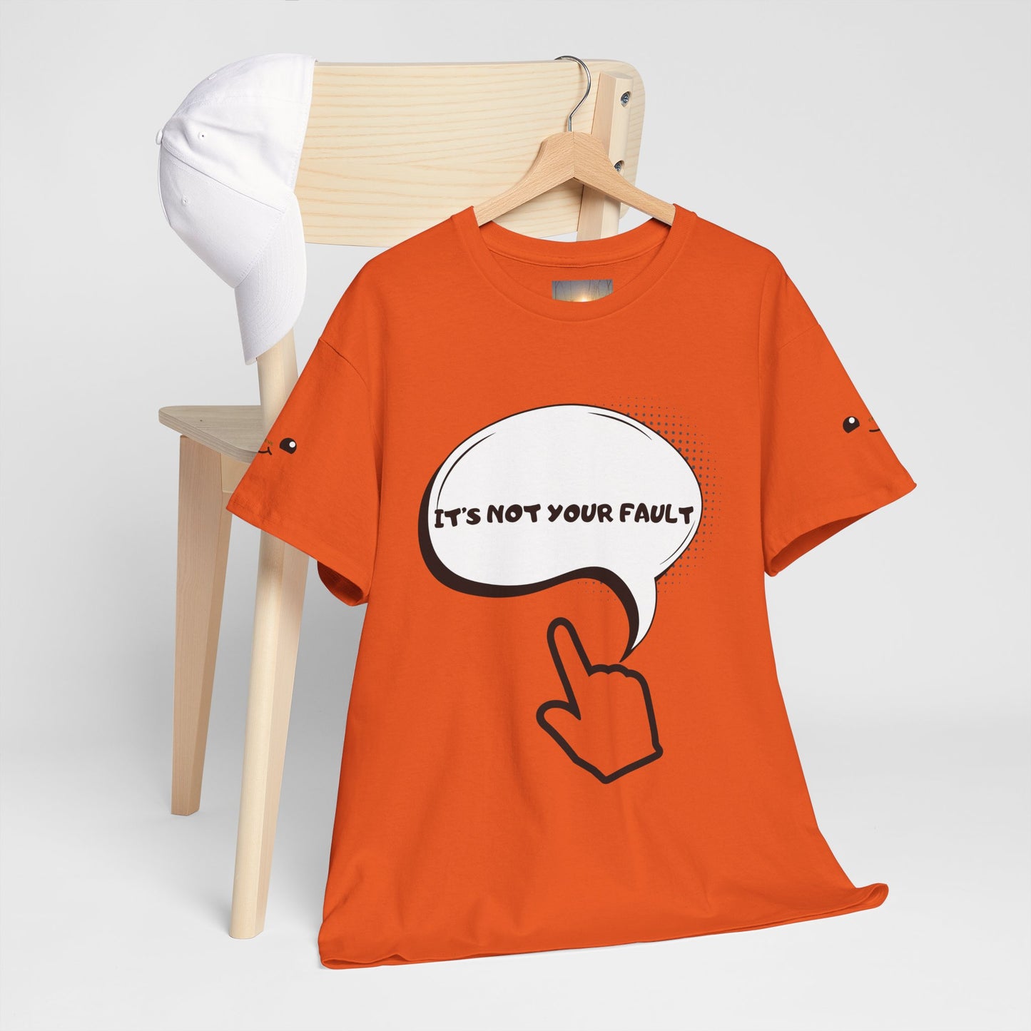 Graphic Tee — "It's Not Your Fault" Comic-Style Pointing Design