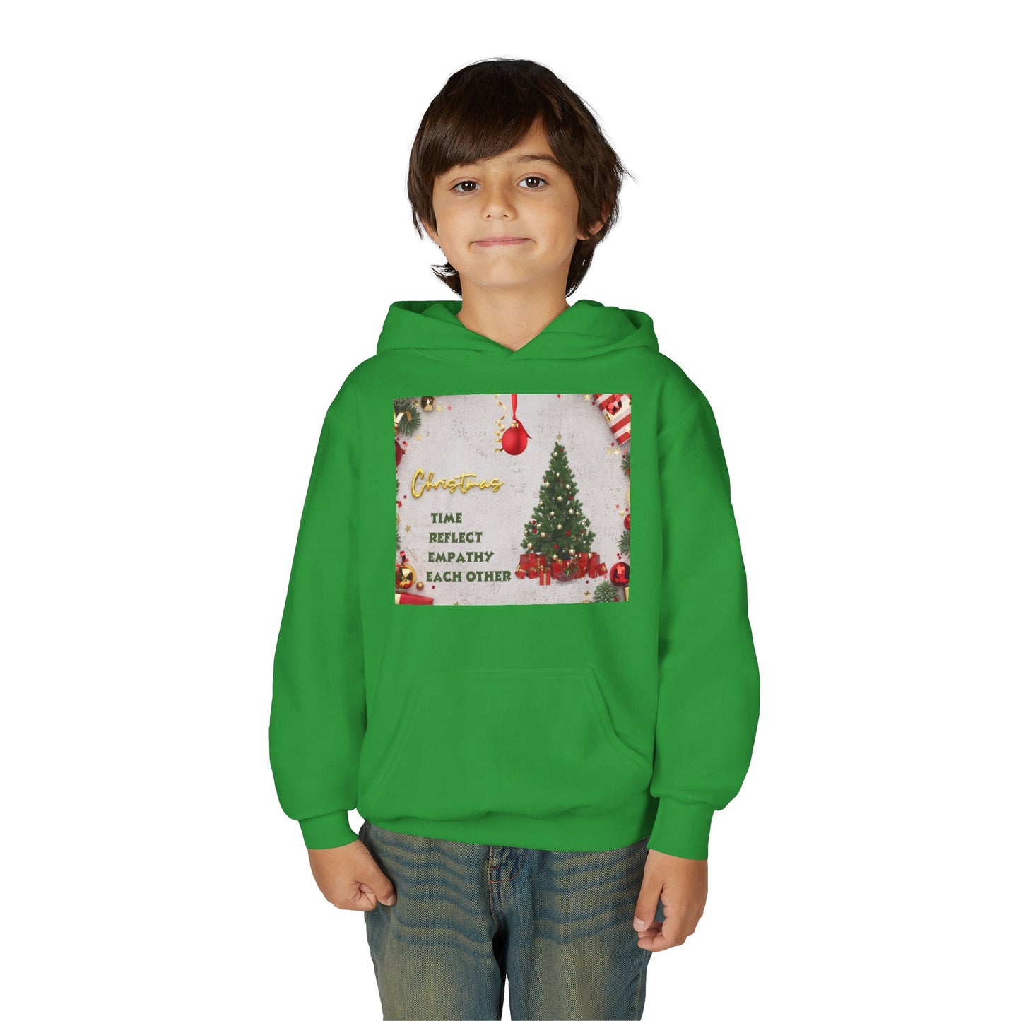Youth Hooded Sweatshirt - Christmas Cheer, Cozy Holiday Gift, Festive Sweatshirt for Kids, Seasonal Wear, New Year Celebration