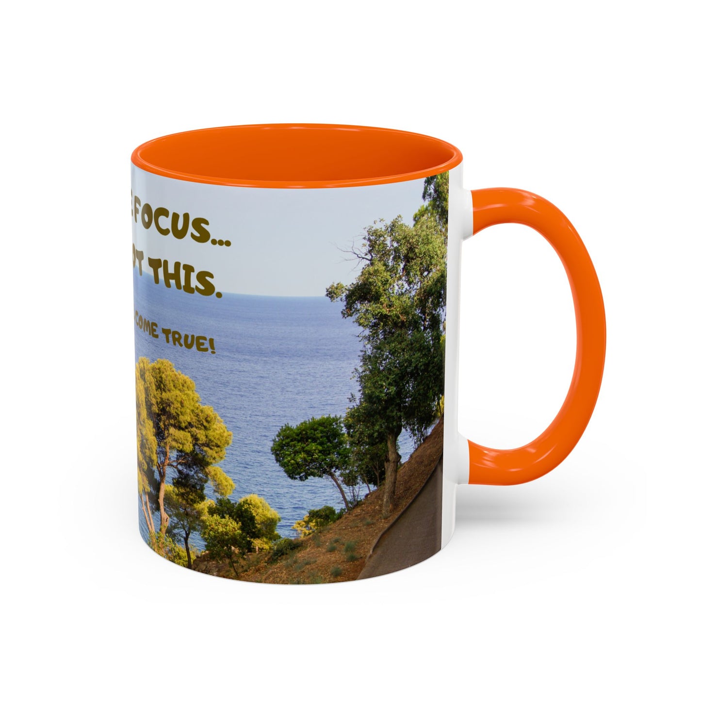 Inspirational Coastal Coffee Mug - "Don't Lose Focus... You've Got This" Accent Mug