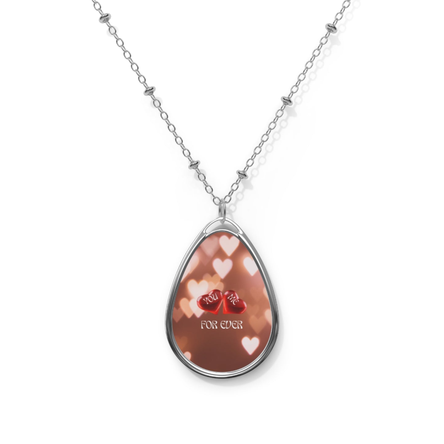 YOU & ME Romantic Oval Necklace, Dainty Heart Pendant, Gifts for Her, Jewelry for Anniversary, Valentine's Day, Personalized Love Token, [...]