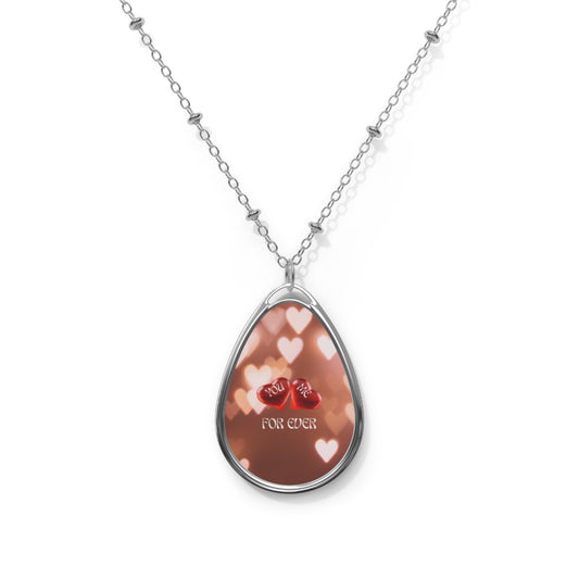 YOU & ME Romantic Oval Necklace, Dainty Heart Pendant, Gifts for Her, Jewelry for Anniversary, Valentine's Day, Personalized Love Token, [...]