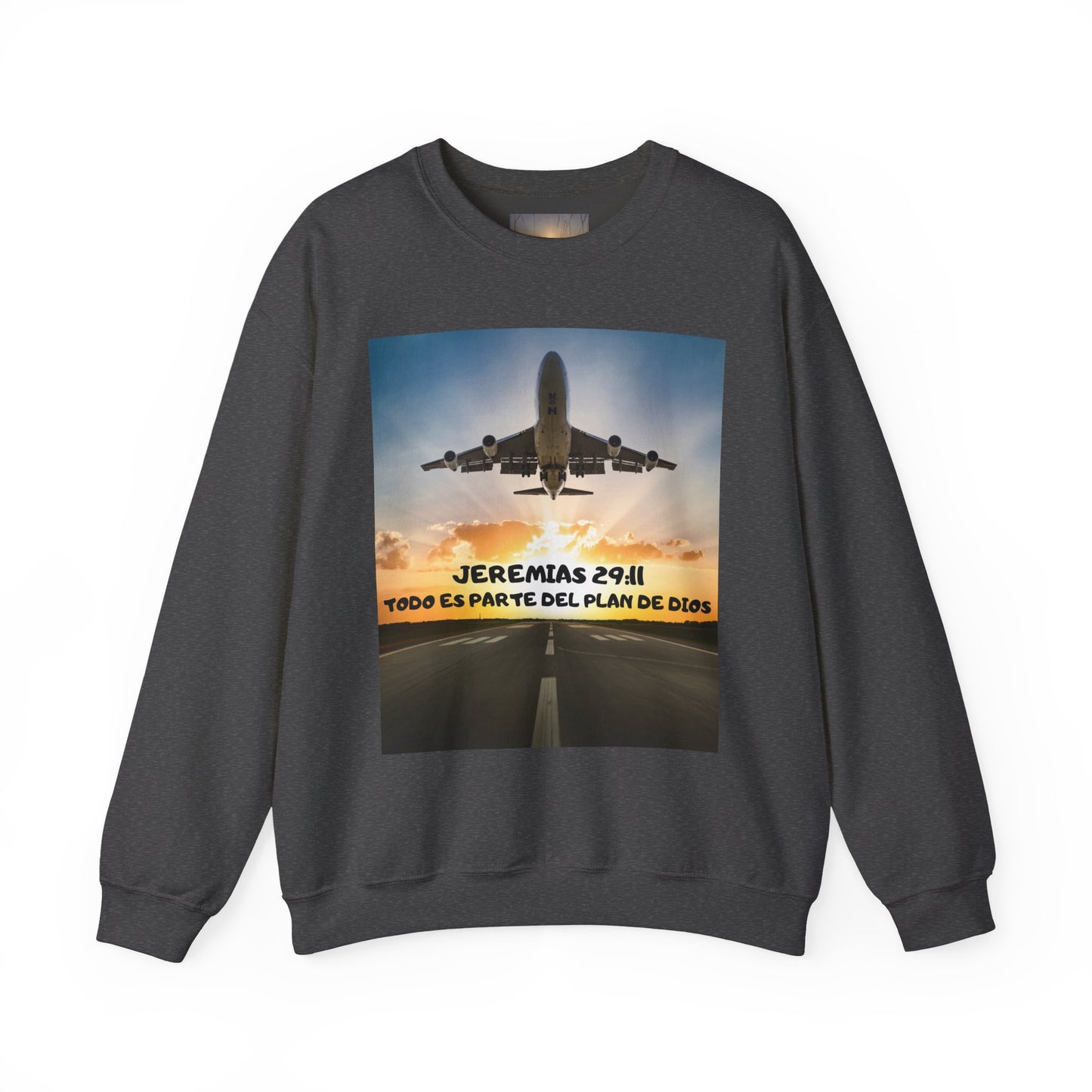 Christian Sweatshirt — Jeremías 29:11 & Mateo 28:20 Inspirational Crewneck