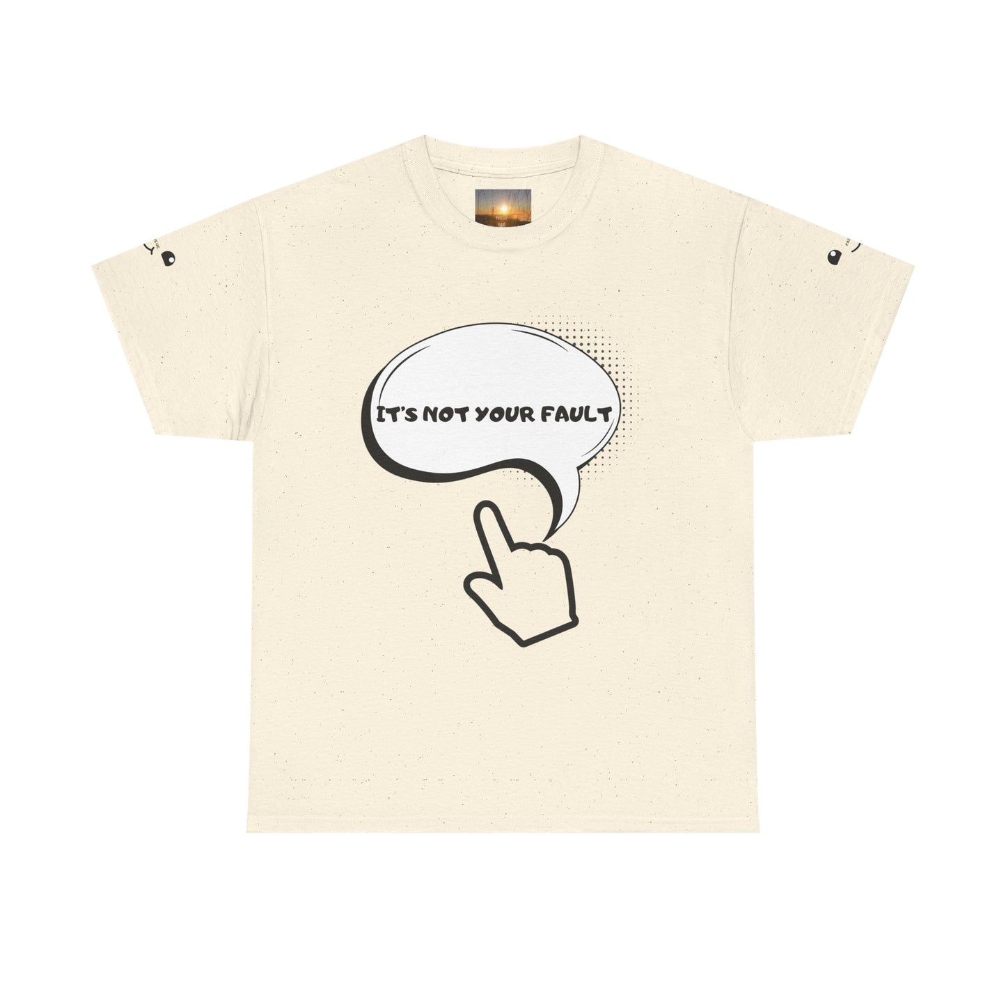 Graphic Tee — "It's Not Your Fault" Comic-Style Pointing Design