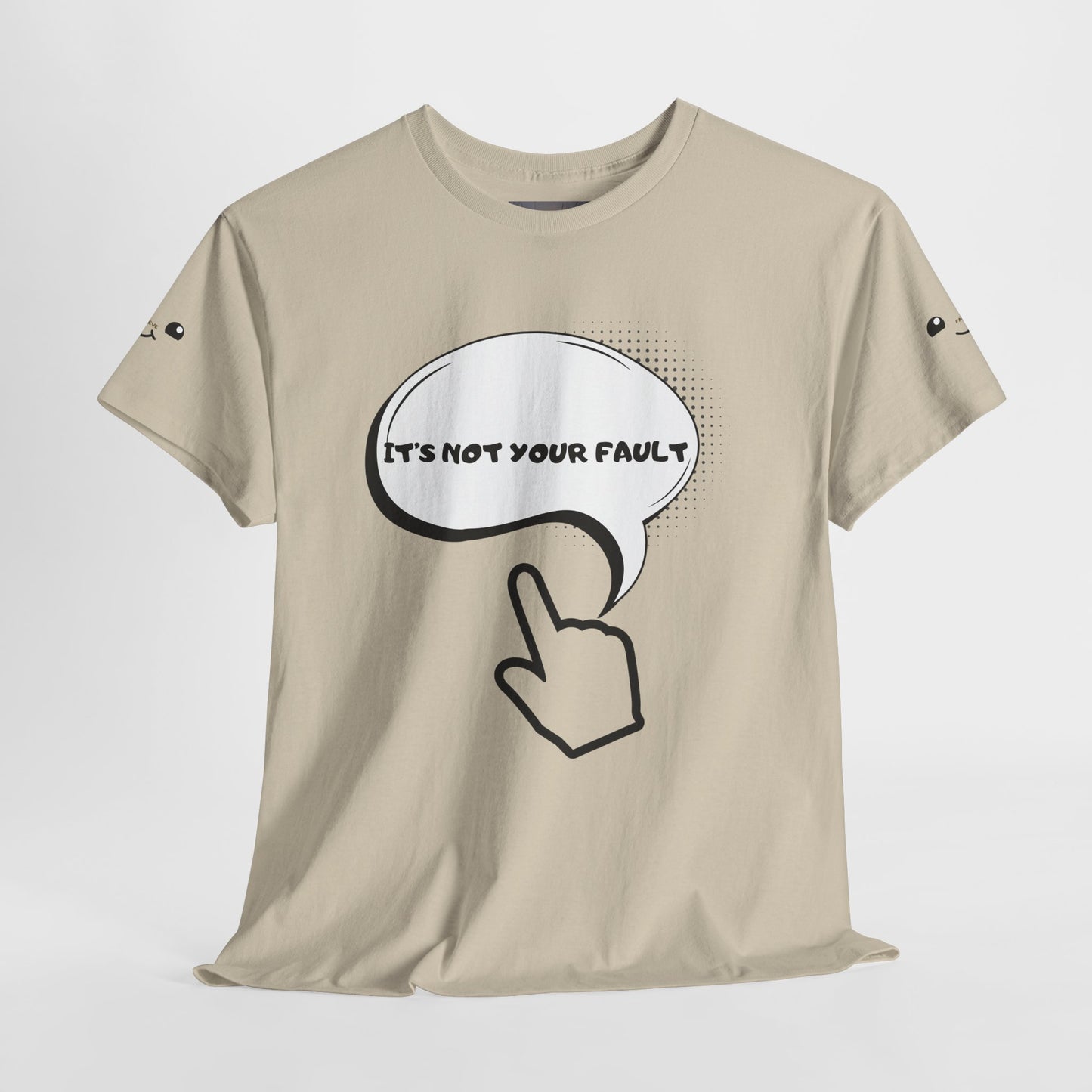 Graphic Tee — "It's Not Your Fault" Comic-Style Pointing Design