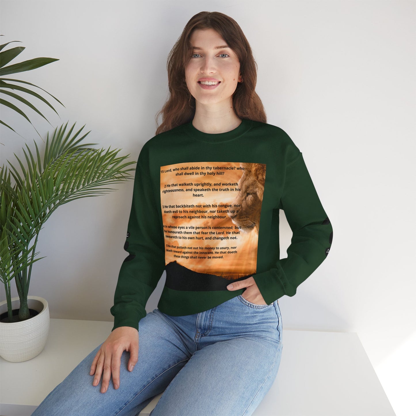 PSALM 15 Lion Crewneck Sweatshirt, Motivational Top for Animal Lovers, Gift Idea for Birthdays, Cozy Apparel for Everyday [...]