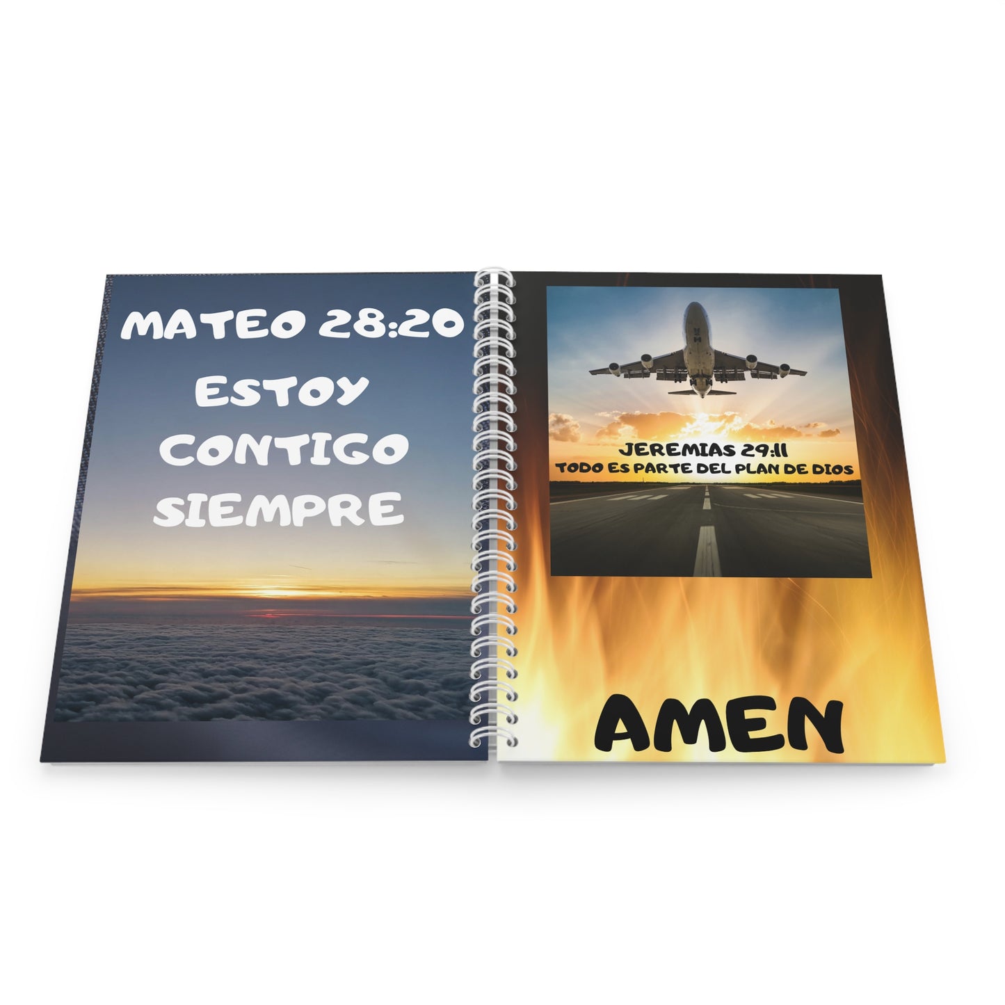 (Mateo 28:20, Jeremías 29:11) Spiral Notebook — Christian Travel-Inspired Journal with Bible Verses