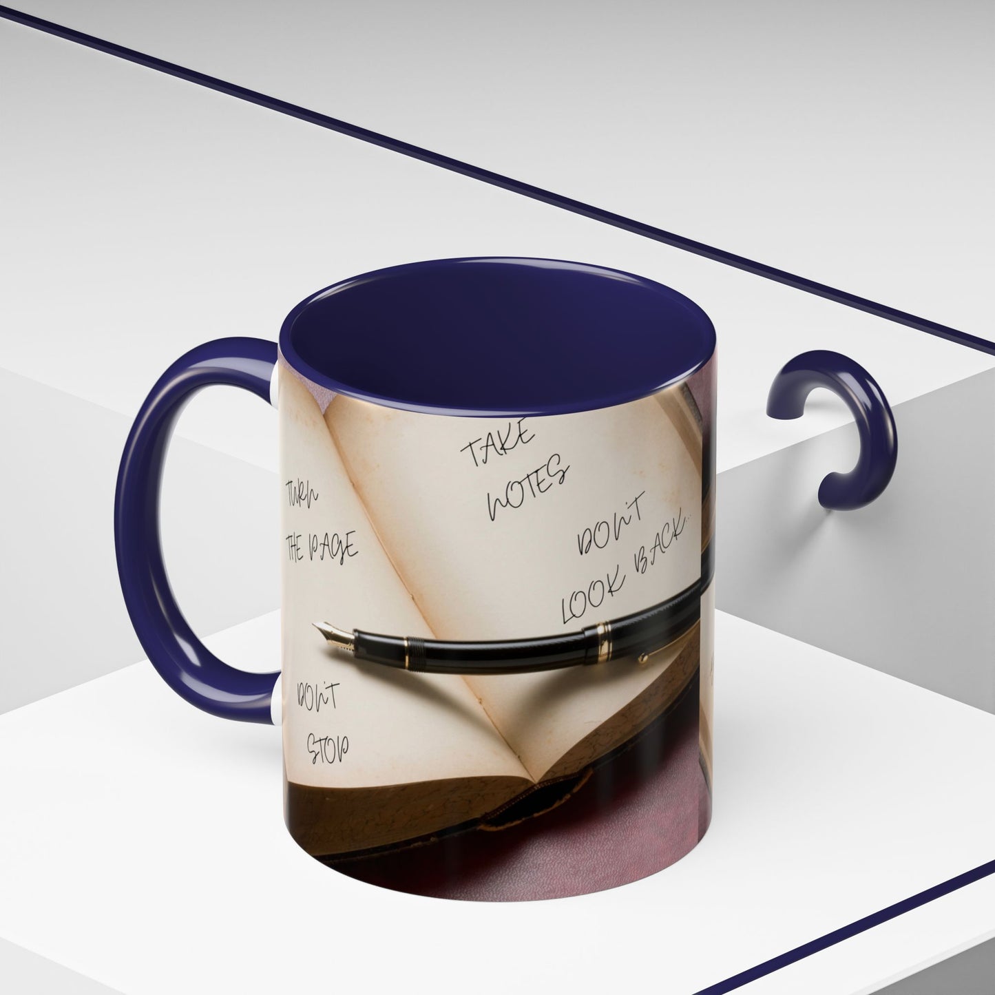 TURN THE PAGE NO TE DETENGAS Inspirational Accent Coffee Mug - Motivational Quotes, Perfect for Home or Office, Gift for Friends, Encouragement, Self-care