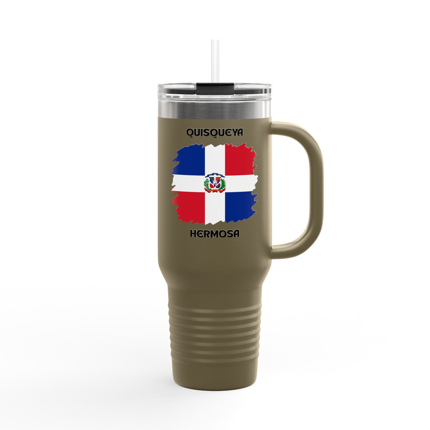 Dominican Republic Insulated Travel Mug, Caribbean Travel Cup, Beach Lover Gift, Quisqueya Hermosa Thermos, Vacation Essential, Summer [...]