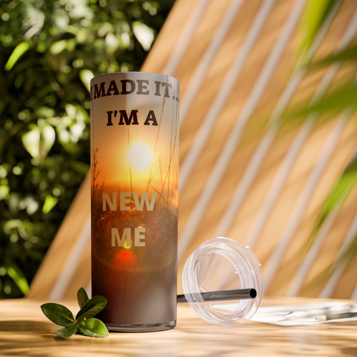 I MADE IT Inspirational Skinny Tumbler, 20oz - Motivational Drinkware for Self-Improvement, Perfect Gift for Wellness Journeys, Birthday, New Year