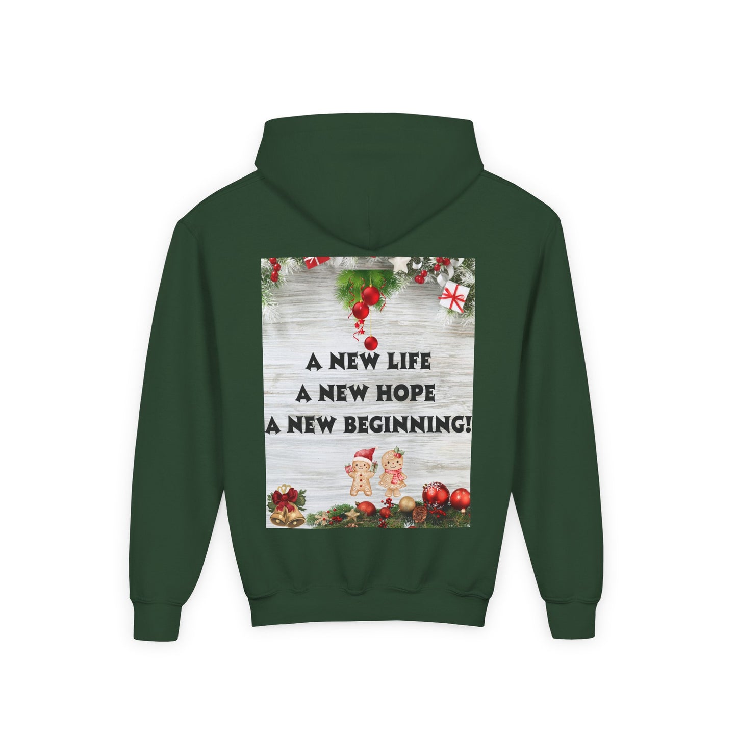 Youth Hooded Sweatshirt - Christmas Cheer, Cozy Holiday Gift, Festive Sweatshirt for Kids, Seasonal Wear, New Year Celebration
