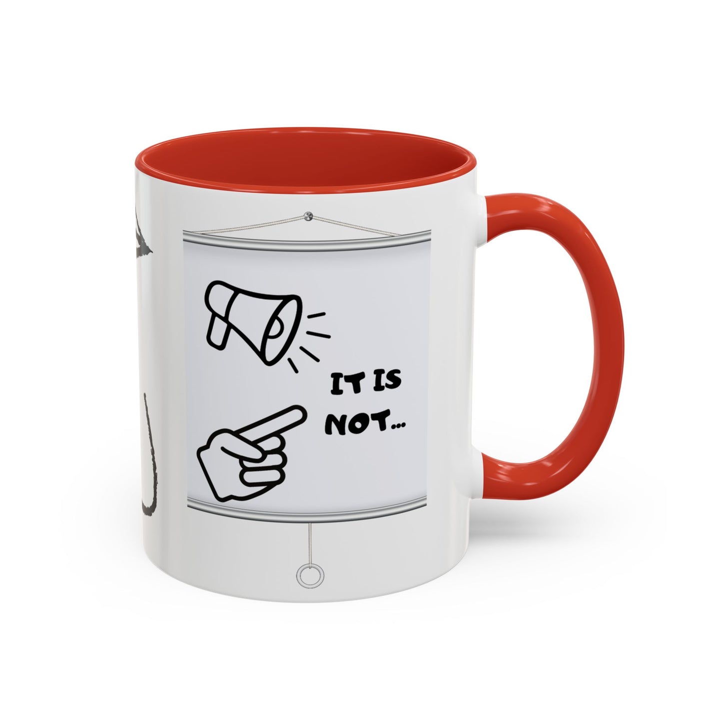 Accent Coffee Mug — Funny 'It Is Not your Fault' Doodle Cartoon Mug (11/15oz)