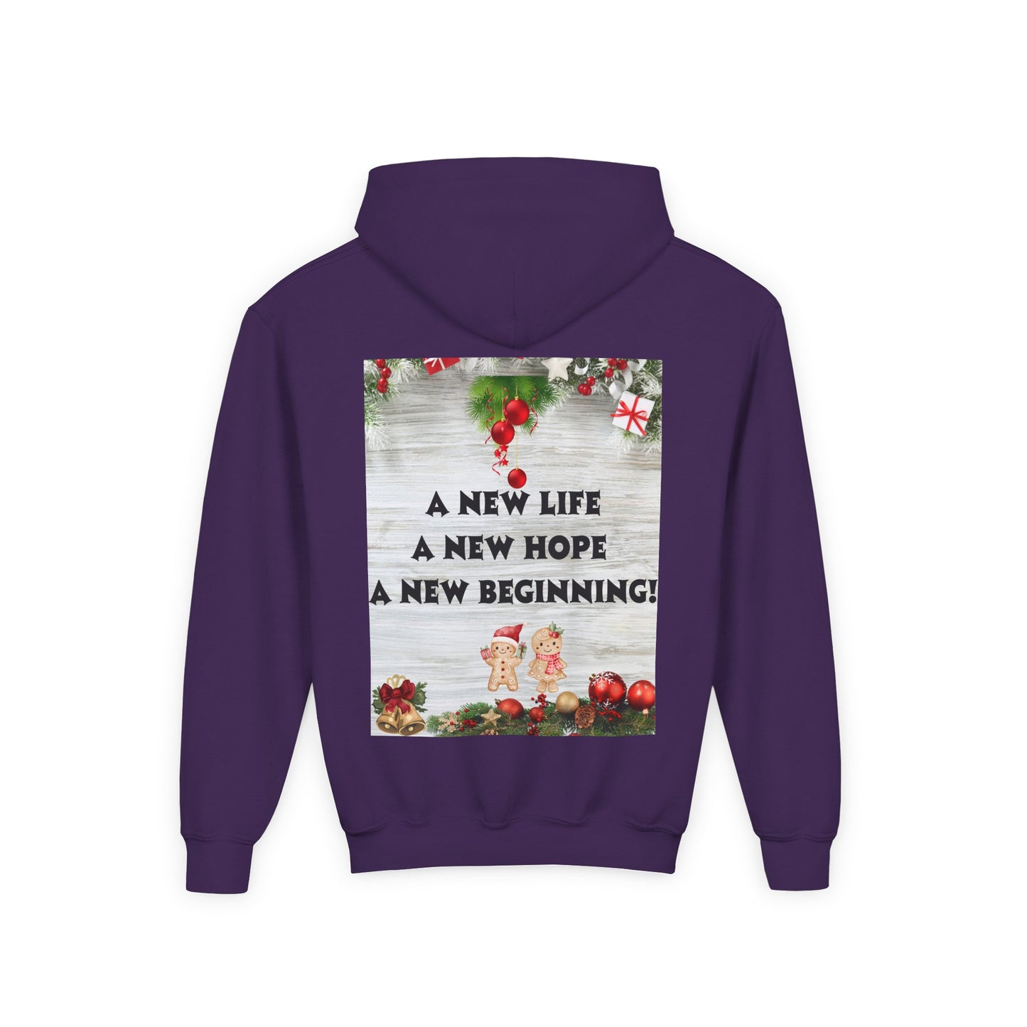 Youth Hooded Sweatshirt - Christmas Cheer, Cozy Holiday Gift, Festive Sweatshirt for Kids, Seasonal Wear, New Year Celebration