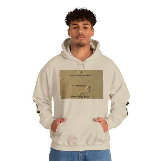 LEAVING MARKED TRACES Unisex Hooded Sweatshirt – Embrace Change, Perfect for Motivational Gifts, Cozy Casual Wear, Comfortable Daily Style, Inspirational Apparel