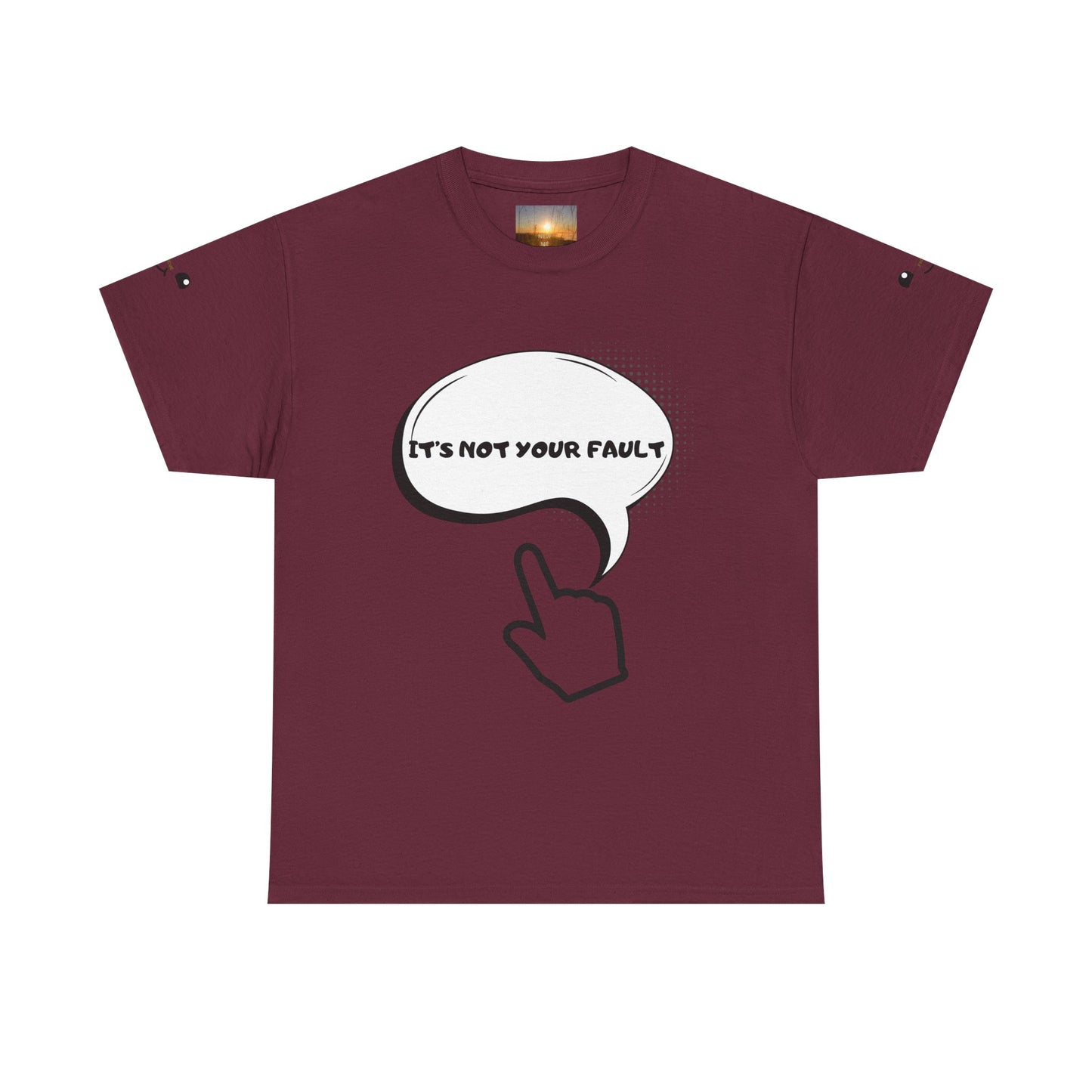 Graphic Tee — "It's Not Your Fault" Comic-Style Pointing Design