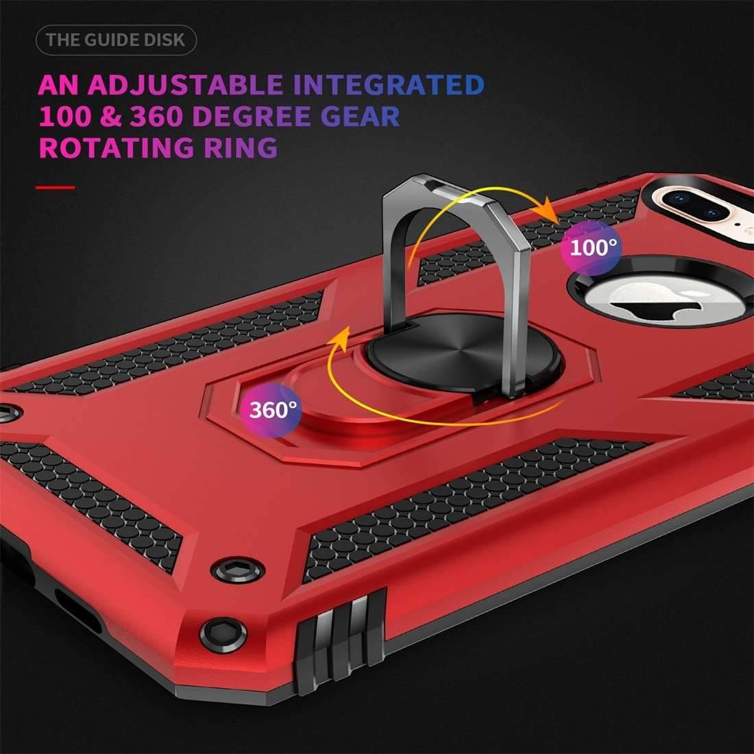 AMZER Sainik Case With 360° Magnetic Ring Holder for iPhone 7 Plus/8