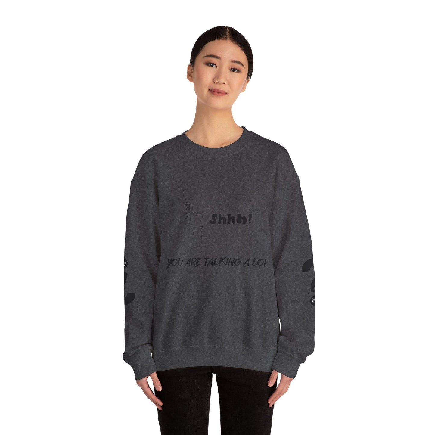 SHHH! SILENCE Unisex Humor Crewneck Sweatshirt: Funny Silence Design, Perfect for Gifting, Casual Wear, Birthday, Holidays, Conversation Starter