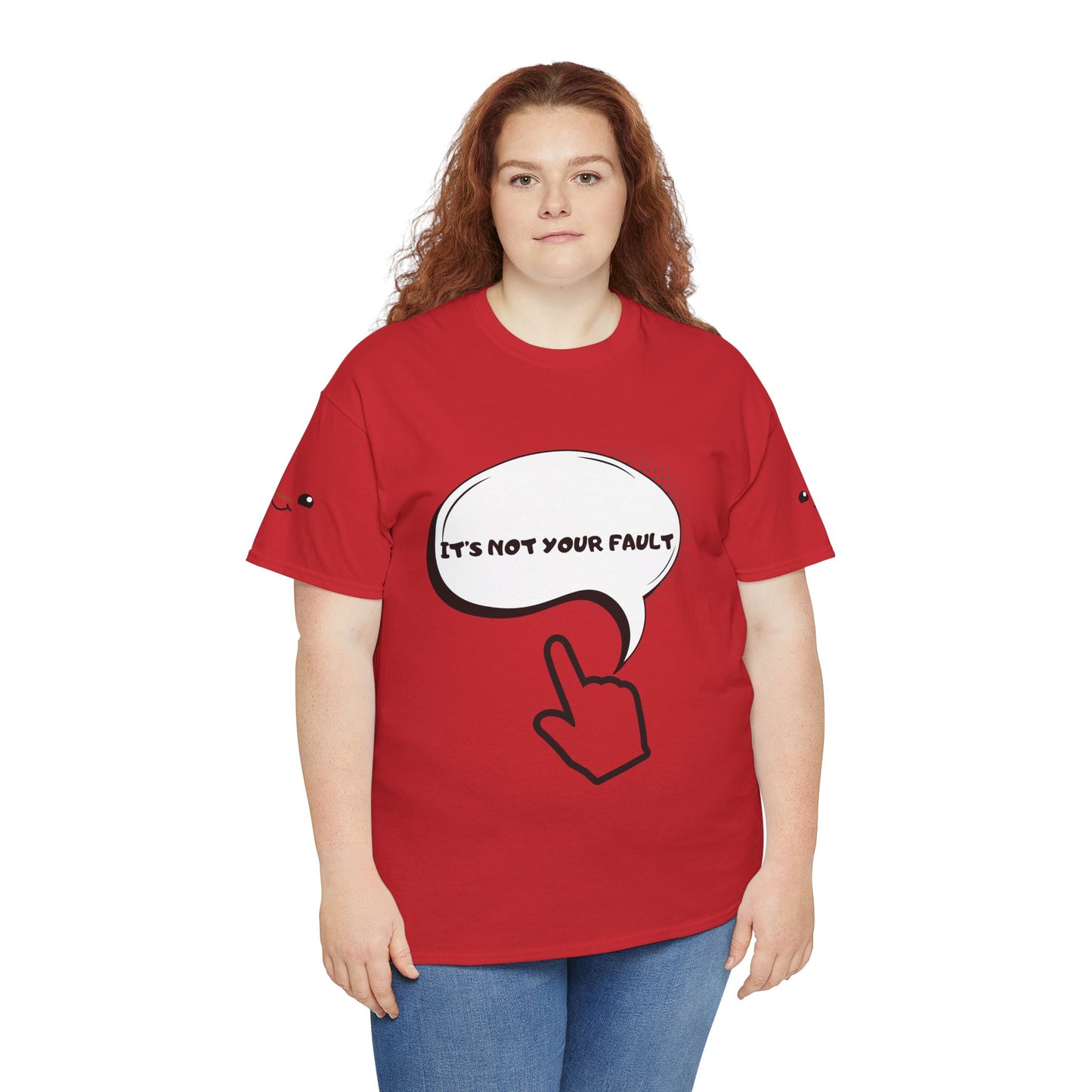 Graphic Tee — "It's Not Your Fault" Comic-Style Pointing Design