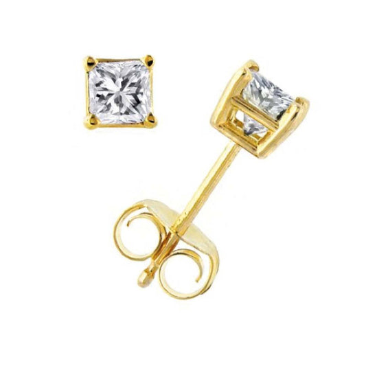 Princess Cut CZ Stud