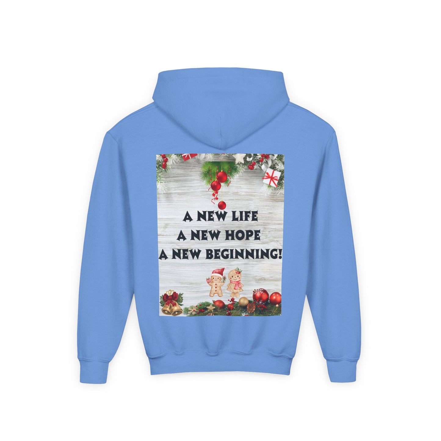 Youth Hooded Sweatshirt - Christmas Cheer, Cozy Holiday Gift, Festive Sweatshirt for Kids, Seasonal Wear, New Year Celebration