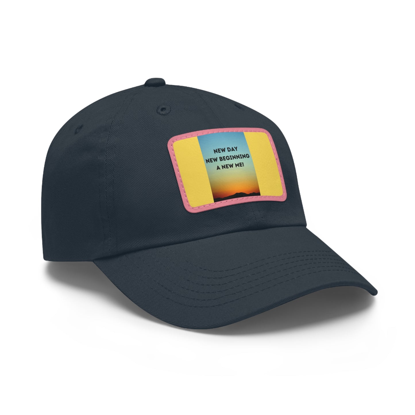 NEW DAY NEW BEGINNING A NEW ME Hat with Leather Patch (Rectangle)