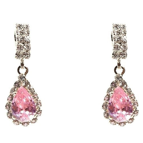 Modern Bar Pear Dangle Rhinestone Earrings