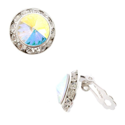 Timeless 15mm Diamond Cut Rondelle Stud Clipon