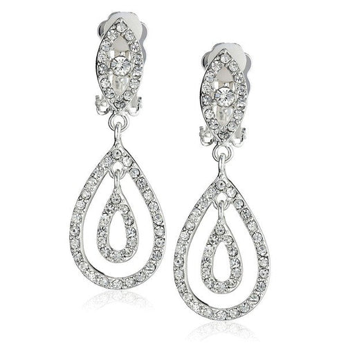Marquise Double Pear Clipon Earrings