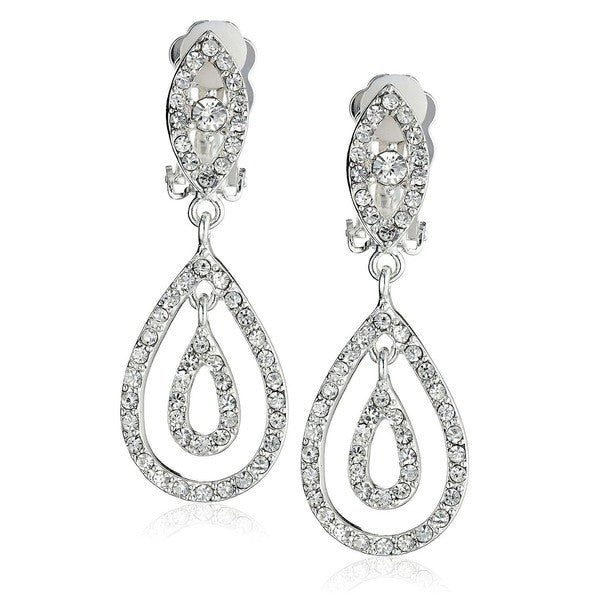 Marquise Double Pear Clipon Earrings