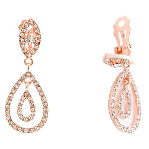 Marquise Double Pear Clipon Earrings