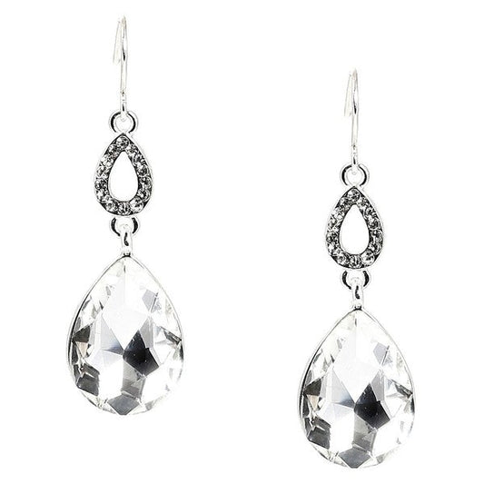 Bold Dangle Teardrop Stone Dangle Earrings
