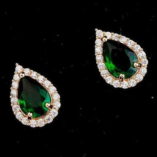 14mm Halo Exquisite Pear Cubic Zirconia Stud