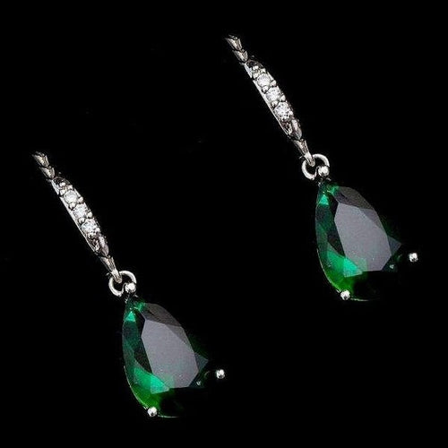 Bridal Pear Shape CZ Zirconia 5 Inch Long Earrings