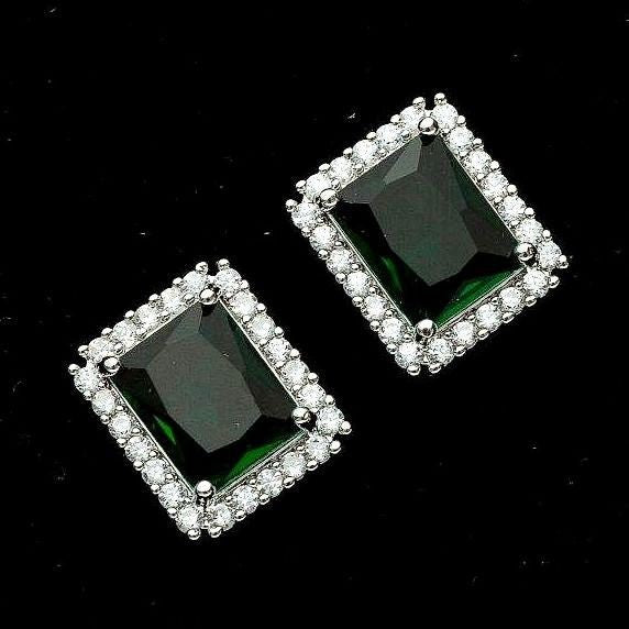 Dazzling Square Cubic Zirconia Stud Earring