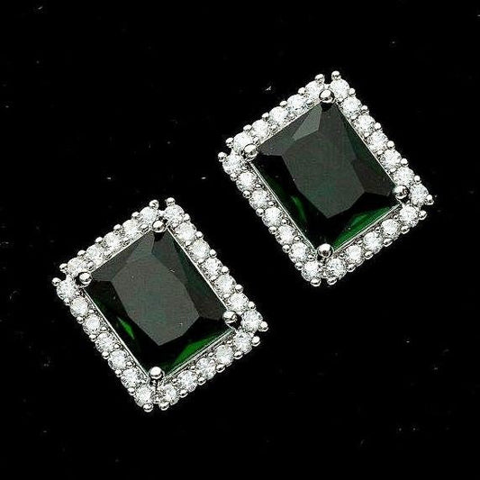 Dazzling Square Cubic Zirconia Stud Earring