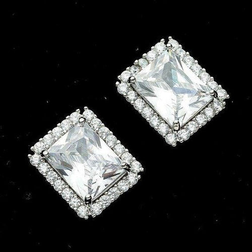 Dazzling Square Cubic Zirconia Stud Earring