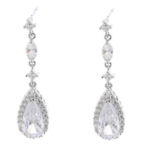 Dazzling dangle Cubic Zirconia Pear Earrings