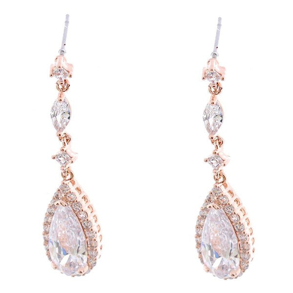 Dazzling dangle Cubic Zirconia Pear Earrings