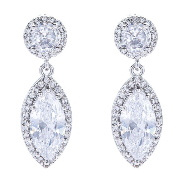 Crystal Marquise Cut CZ Wedding Earrings