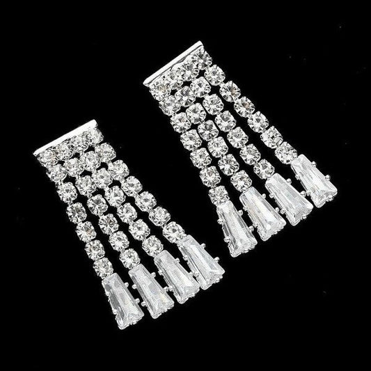Fabulous Baguette Cubic Zirconia Dangle Earrings