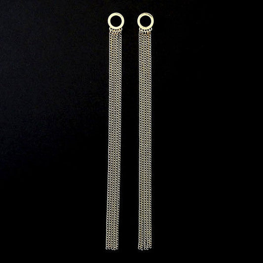 Long Tassel Waterfall Chunky Chain Earrings