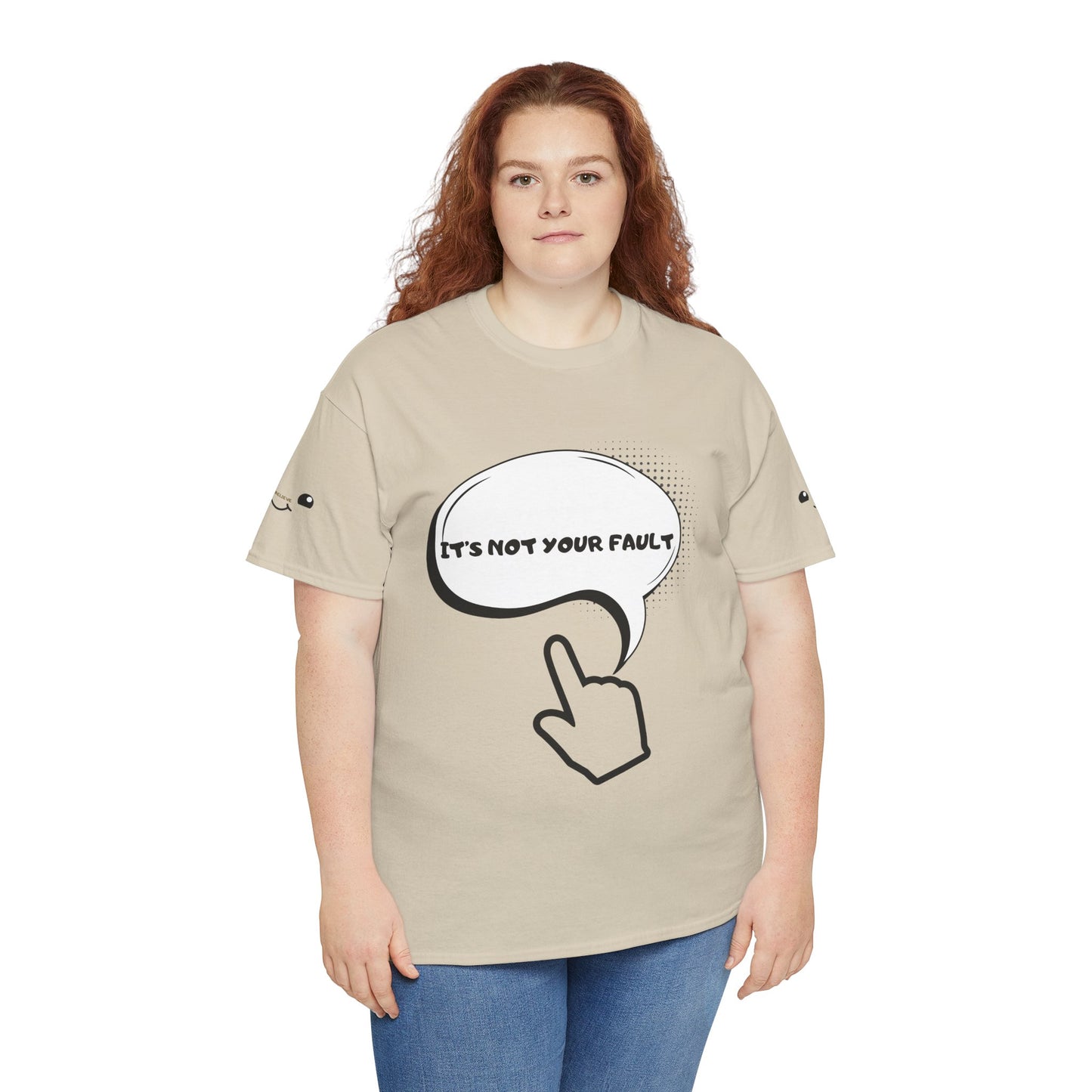 Graphic Tee — "It's Not Your Fault" Comic-Style Pointing Design