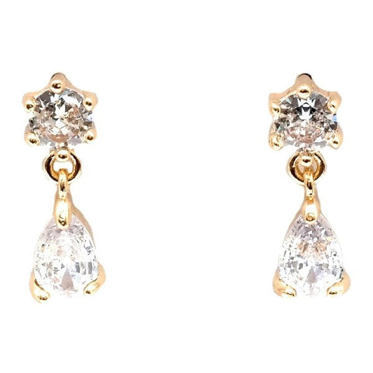 Marquise Oval w Crown Crystal CZ Dangle Earrings