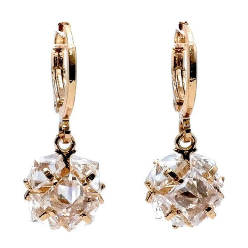 Crystal Dangle Cubic Zirconia Mini Hoop Earrings