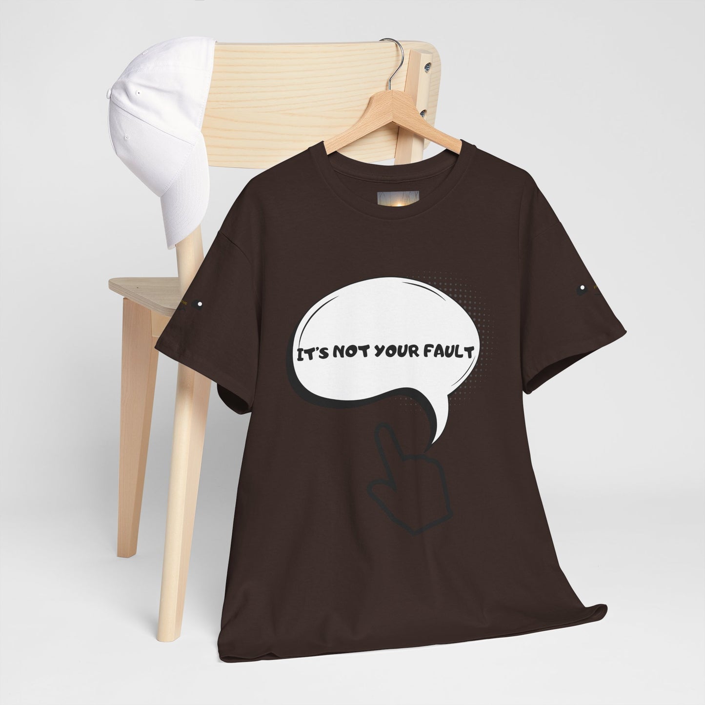 Graphic Tee — "It's Not Your Fault" Comic-Style Pointing Design