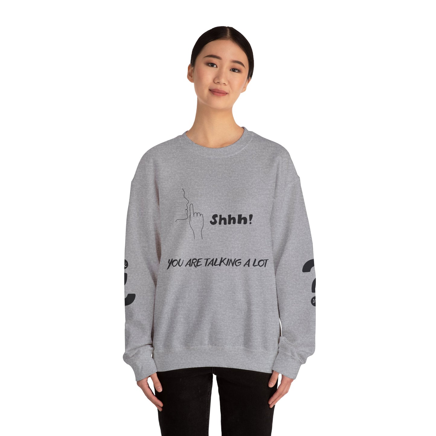 SHHH! SILENCE Unisex Humor Crewneck Sweatshirt: Funny Silence Design, Perfect for Gifting, Casual Wear, Birthday, Holidays, Conversation Starter