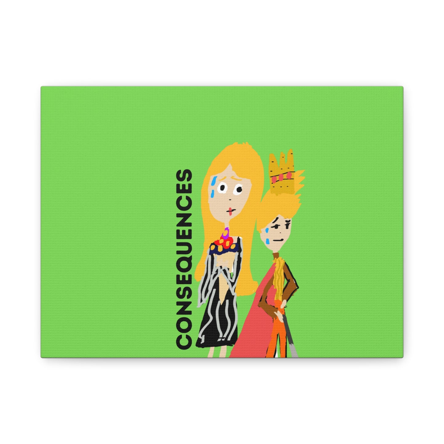 CONSEQUENCES ISAAC IDYER ARTS Canvas Wall Art with 'Consequences' Design | Home Decor, Funny Artwork, Quirky Gifts, Stylish Room Accent, Unique Wall Decor