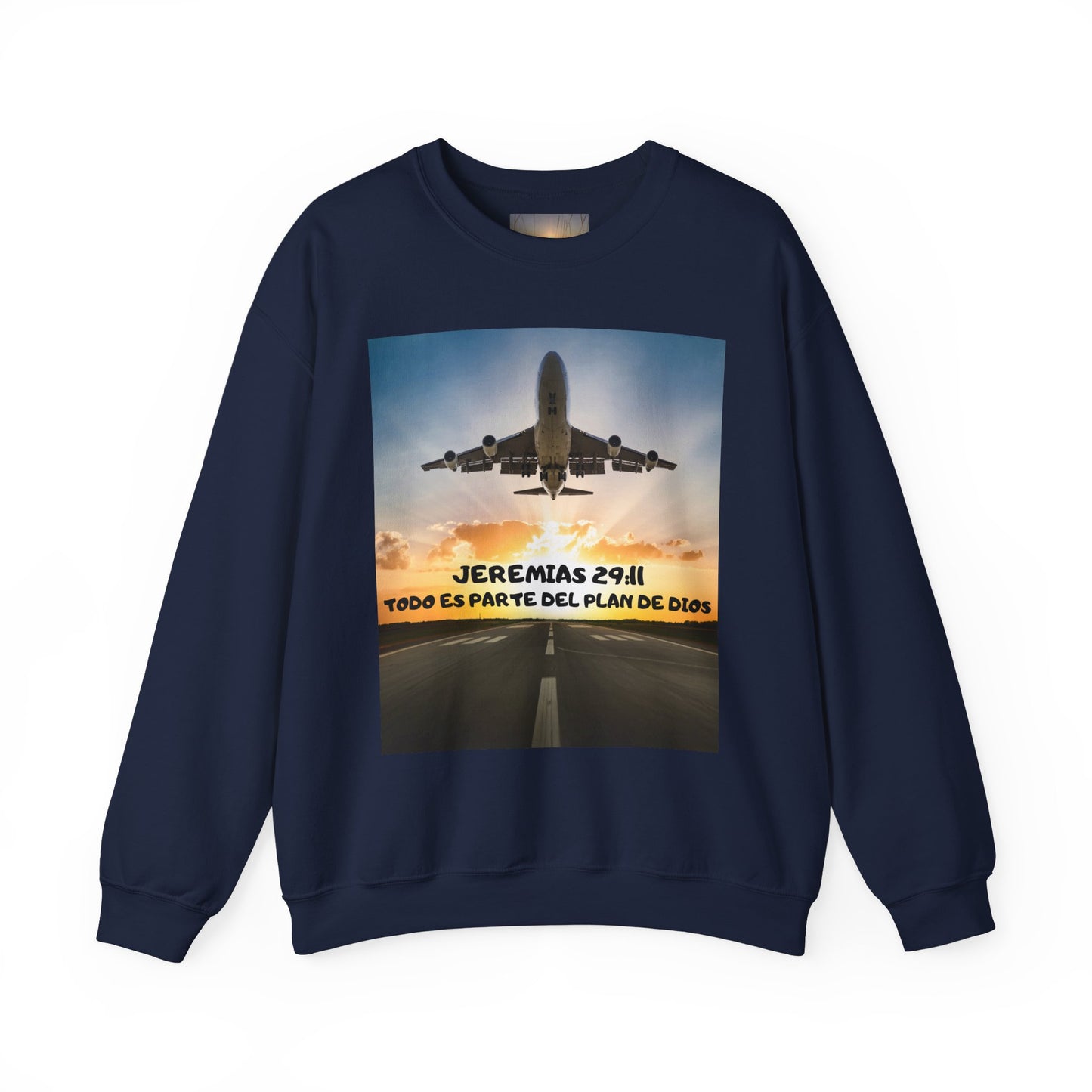 Christian Sweatshirt — Jeremías 29:11 & Mateo 28:20 Inspirational Crewneck