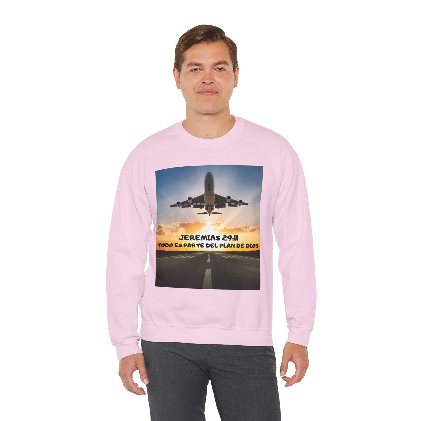 Christian Sweatshirt — Jeremías 29:11 & Mateo 28:20 Inspirational Crewneck